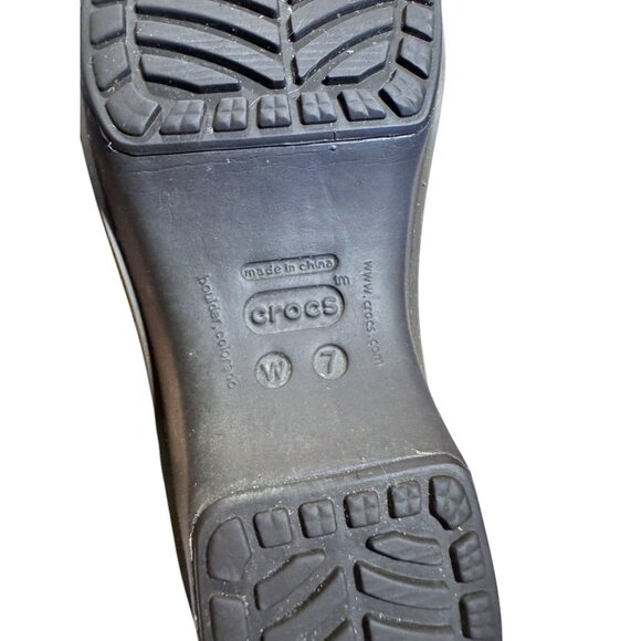 Crocs Cobbler Eva Faux Lined Clogs Wedge Heel Size W7 Brown Comfortable Slip-On - Picture 5 of 7